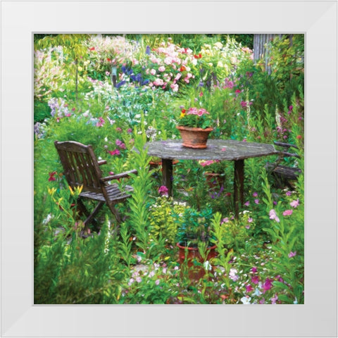 Garden II White Modern Wood Framed Art Print by P.S. Art