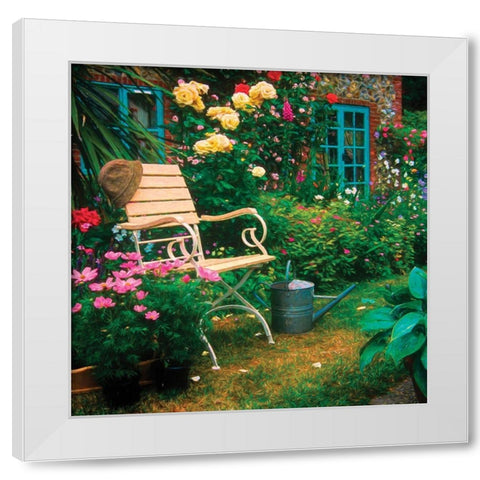 Garden III White Modern Wood Framed Art Print by P.S. Art