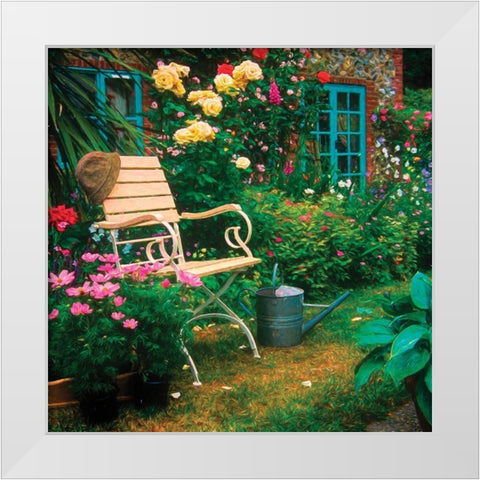 Garden III White Modern Wood Framed Art Print by P.S. Art
