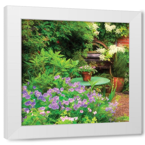 Garden V White Modern Wood Framed Art Print by P.S. Art