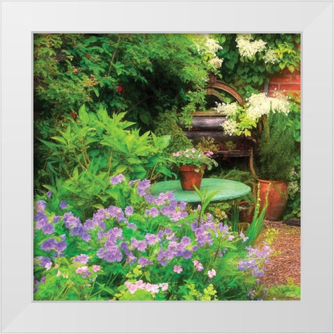 Garden V White Modern Wood Framed Art Print by P.S. Art