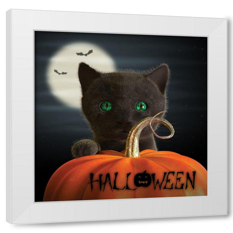 Halloween White Modern Wood Framed Art Print by P.S. Art