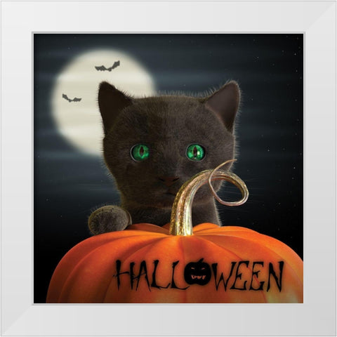 Halloween White Modern Wood Framed Art Print by P.S. Art