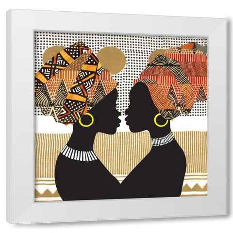 African Women White Modern Wood Framed Art Print by P.S. Art