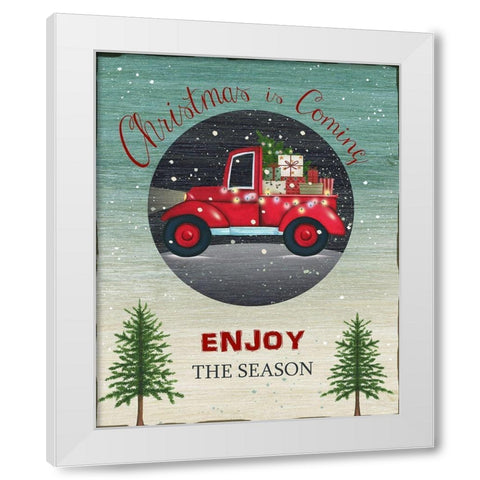 Enjoy the Season White Modern Wood Framed Art Print by P.S. Art