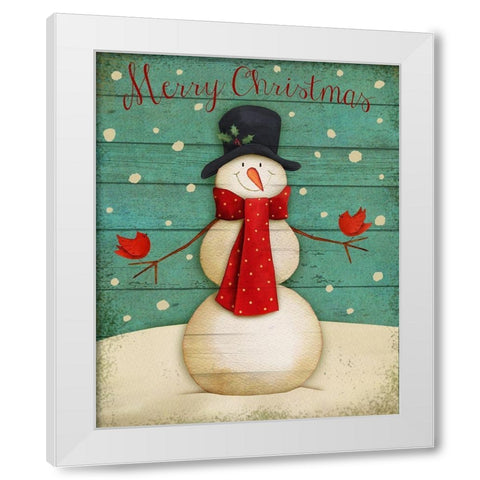 Merry Christmas White Modern Wood Framed Art Print by P.S. Art