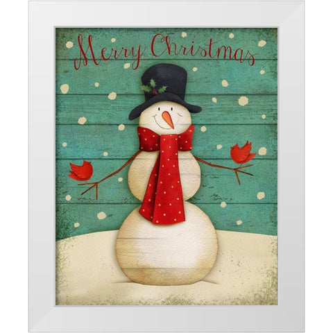 Merry Christmas White Modern Wood Framed Art Print by P.S. Art