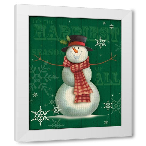Snowman II White Modern Wood Framed Art Print by P.S. Art