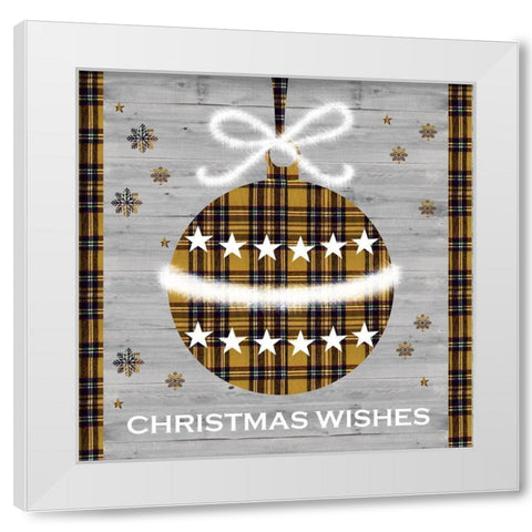 Christmas Wishes Ornament White Modern Wood Framed Art Print by P.S. Art