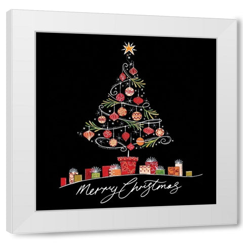 Merry Christmas White Modern Wood Framed Art Print by P.S. Art