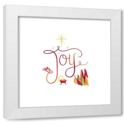Joy White Modern Wood Framed Art Print by P.S. Art