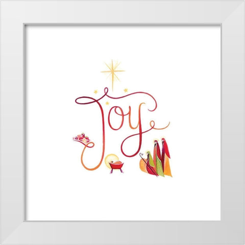 Joy White Modern Wood Framed Art Print by P.S. Art