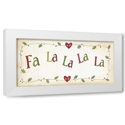 Fa La La La White Modern Wood Framed Art Print by P.S. Art
