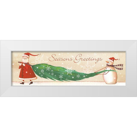 Seasons Greetings White Modern Wood Framed Art Print by P.S. Art