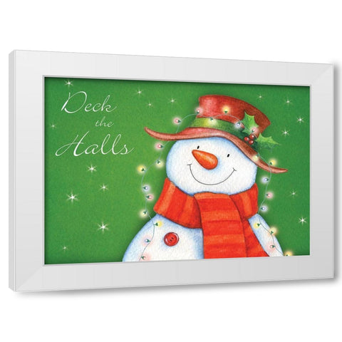 Deck the Halls White Modern Wood Framed Art Print by P.S. Art