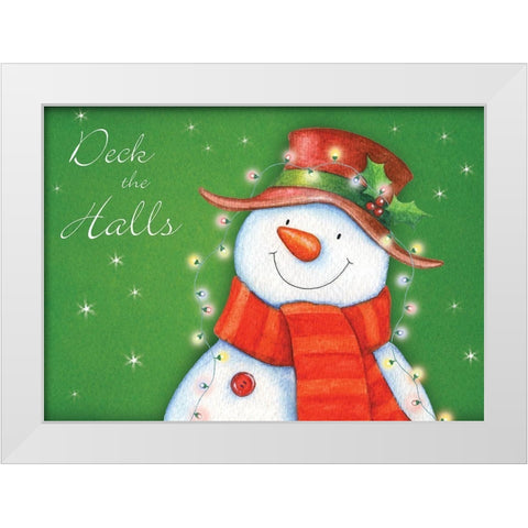 Deck the Halls White Modern Wood Framed Art Print by P.S. Art