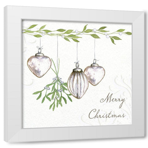 Merry Christmas White Modern Wood Framed Art Print by P.S. Art
