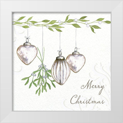 Merry Christmas White Modern Wood Framed Art Print by P.S. Art