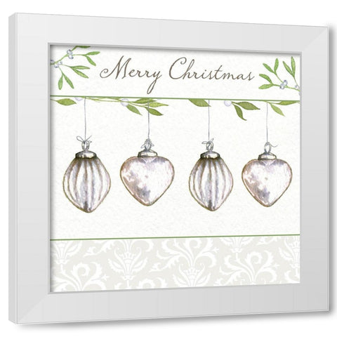 Merry Christmas White Modern Wood Framed Art Print by P.S. Art