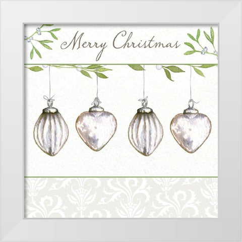 Merry Christmas White Modern Wood Framed Art Print by P.S. Art