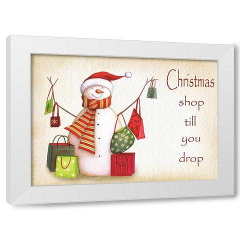 Shop Till You Drop White Modern Wood Framed Art Print by P.S. Art