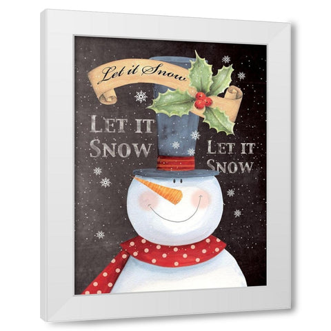 Let It Snow White Modern Wood Framed Art Print by P.S. Art