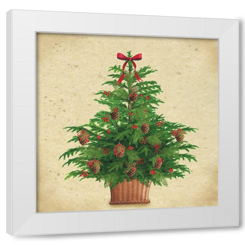 Holiday Tree White Modern Wood Framed Art Print by P.S. Art