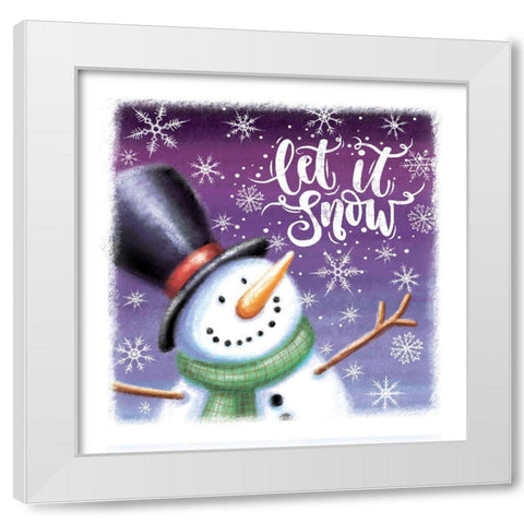 Let It Snow White Modern Wood Framed Art Print by P.S. Art