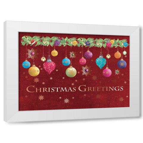 Christmas Greetings White Modern Wood Framed Art Print by P.S. Art
