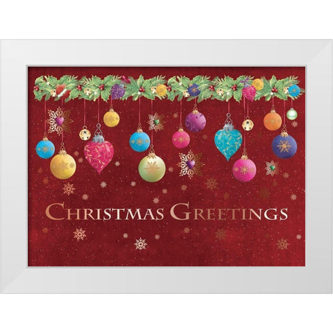 Christmas Greetings White Modern Wood Framed Art Print by P.S. Art