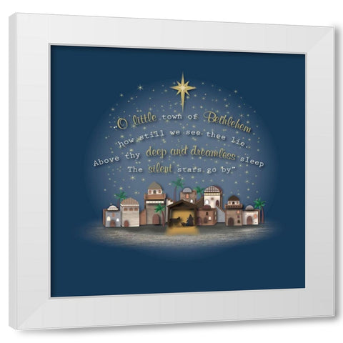 Bethlehem White Modern Wood Framed Art Print by P.S. Art