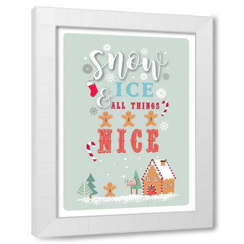 All Things Nice White Modern Wood Framed Art Print by P.S. Art