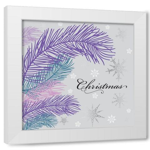 Christmas White Modern Wood Framed Art Print by P.S. Art