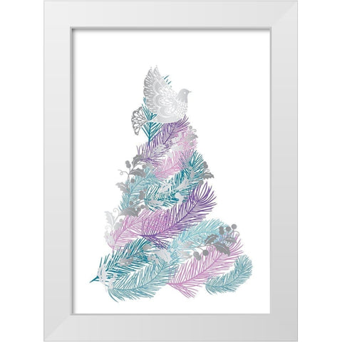Purple Tree White Modern Wood Framed Art Print by P.S. Art