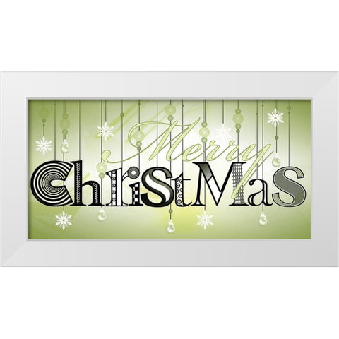 Merry Christmas White Modern Wood Framed Art Print by P.S. Art