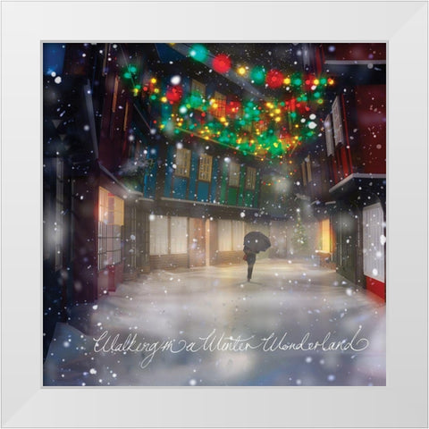 Winter Wonderland White Modern Wood Framed Art Print by P.S. Art