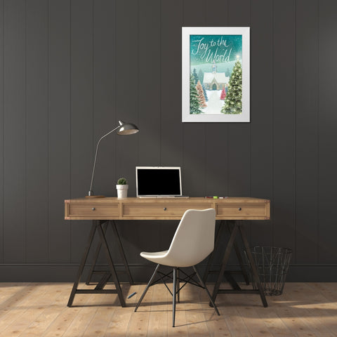 Joy to the World White Modern Wood Framed Art Print by P.S. Art