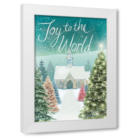 Joy to the World White Modern Wood Framed Art Print by P.S. Art