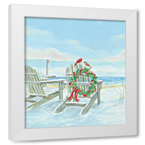 Coastal Christmas I White Modern Wood Framed Art Print by P.S. Art