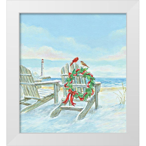 Coastal Christmas I White Modern Wood Framed Art Print by P.S. Art