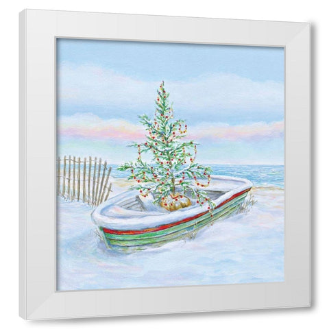 Coastal Christmas II White Modern Wood Framed Art Print by P.S. Art