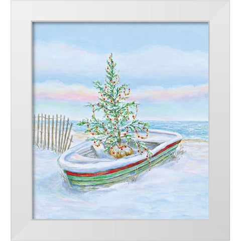 Coastal Christmas II White Modern Wood Framed Art Print by P.S. Art