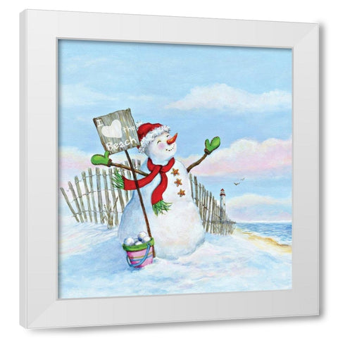 Coastal Christmas III White Modern Wood Framed Art Print by P.S. Art