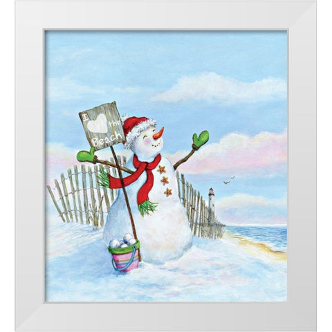 Coastal Christmas III White Modern Wood Framed Art Print by P.S. Art