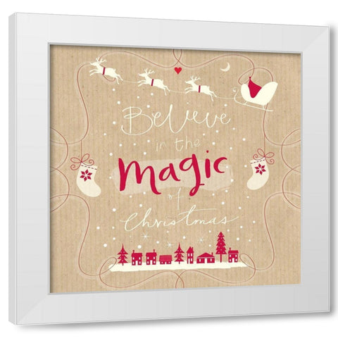 Magic of Christmas White Modern Wood Framed Art Print by P.S. Art
