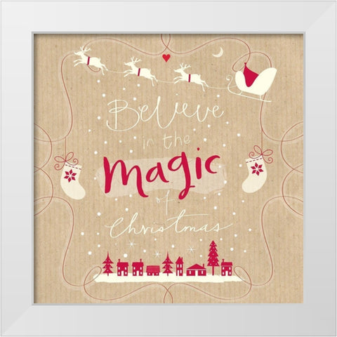 Magic of Christmas White Modern Wood Framed Art Print by P.S. Art