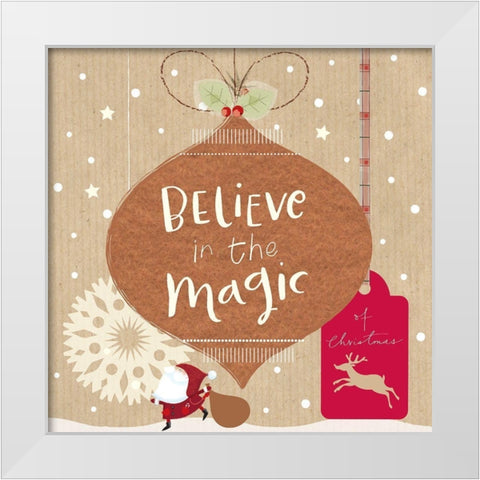 Believe in the Magic White Modern Wood Framed Art Print by P.S. Art