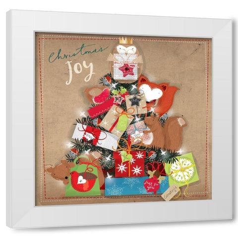 Christmas Joy White Modern Wood Framed Art Print by P.S. Art