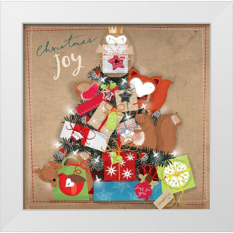 Christmas Joy White Modern Wood Framed Art Print by P.S. Art
