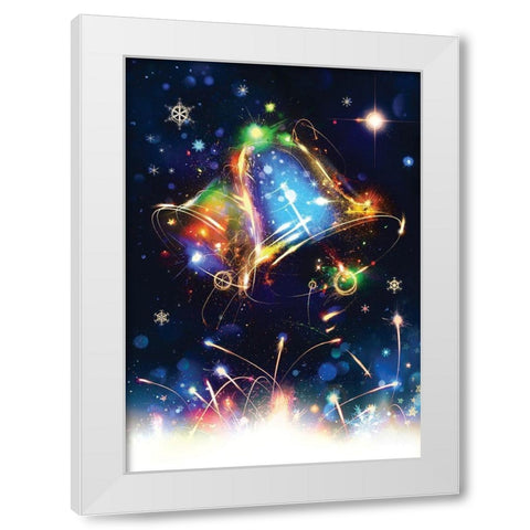 Jingle Bells White Modern Wood Framed Art Print by P.S. Art